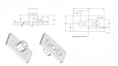 براکت مهره لیداسکرو قطر 8mm