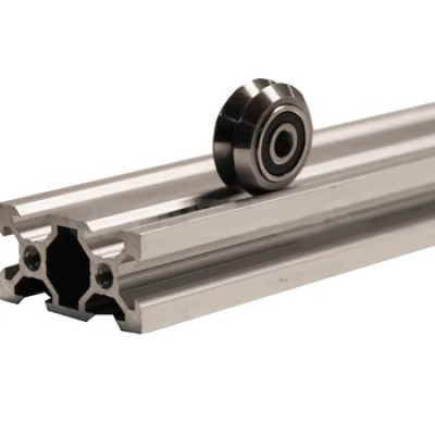 چرخ هرزگرد V شکل قطر داخلی 5.1mm، قطر خارجی 24.4mm و عرض 10.2mm با بلبرینگ