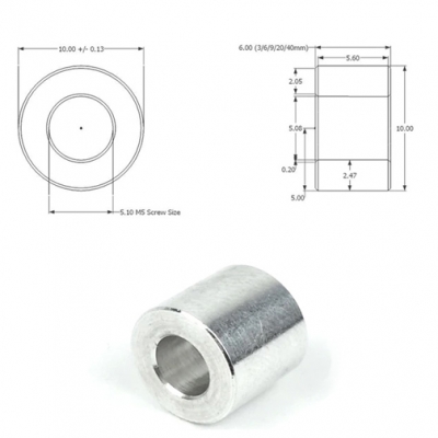 بوش استیل با قطر داخلی 5mm، قطر خارجی 8mm و طول‌های مختلف