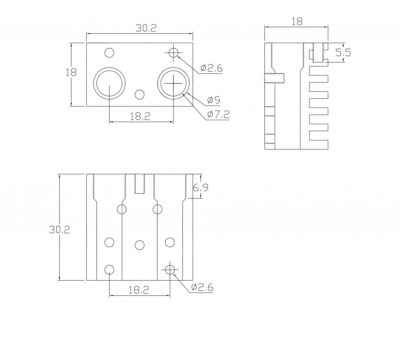 اکسترودر دو رنگ تک نازل 0.4mm پرینتر سه بعدی