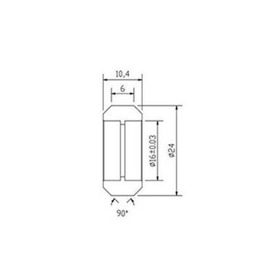 چرخ قطر داخلی 15.9mm، قطر خارجی 24mm و عرض 10.4mm بدون بلبرینگ