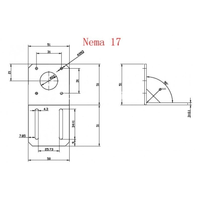براکت استپر موتور نما Nema 17
