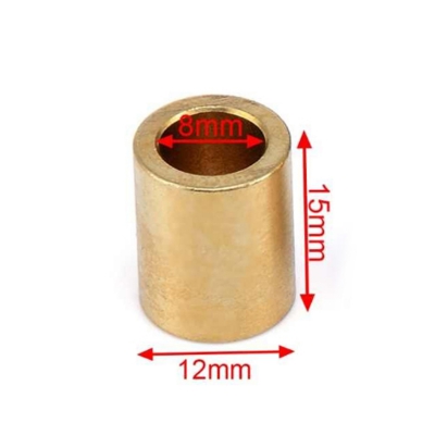 بوش برنجی با قطر داخلی 8mm، قطر خارجی 12mm و طول 15mm