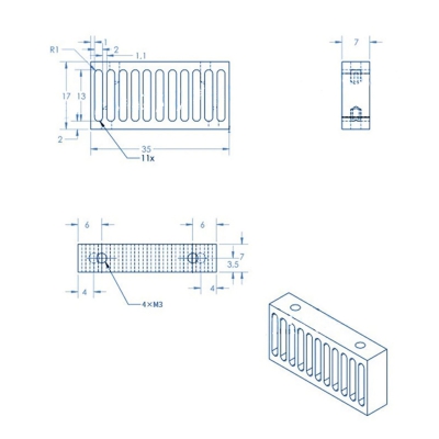 هیت سینک آلومینیومی ULTIMAKER2 UM2 پرینتر سه بعدی