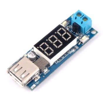 شارژر USB - مبدل 4.5-40 V به 5V/2A با نمایشگر ولت متر