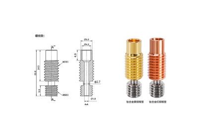 پیچ سوراخ دار e3d red copper pipe 1.75mm