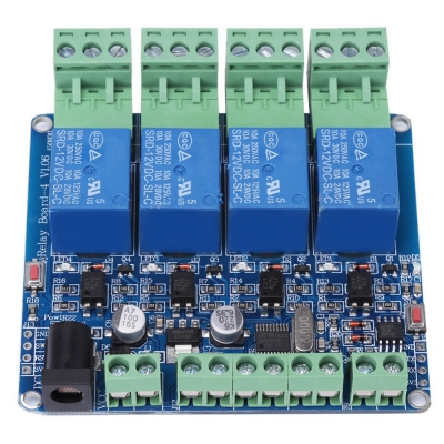 ماژول رله 4 کاناله Modbus RTU دارای ورودی RS485