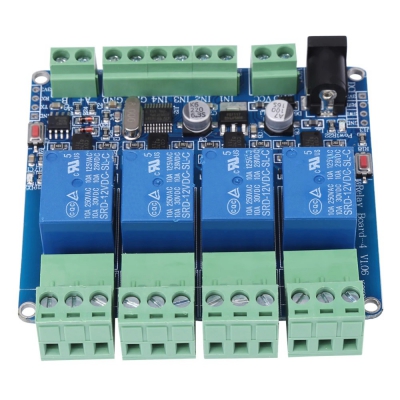 ماژول رله 4 کاناله Modbus RTU دارای ورودی RS485