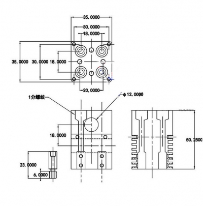 هیت سینک آلومینیومی Ultimaker2 چهار نازل مناسب برای پرینتر سه بعدی