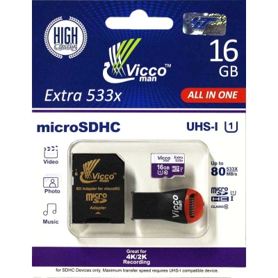 کارت حافظه میکرو اس دی 16 گیگ کلاس 10 مارک Vicco ویژه راه اندازی رسپبری پای