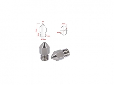 نازل اکسترودر تیتانیوم پرینتر سه بعدی titanium alloy nozzle با قطرهای مختلف