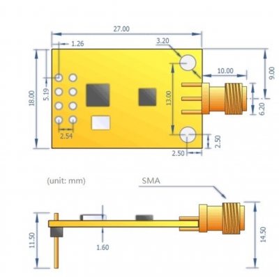 ماژول فرستنده گیرنده رادیویی nRF24L01 + PA + LNA با برد 1800 متر