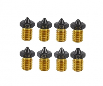 نازل هات اند پرینتر سه بعدی روکش تفلون Teflon coated E3D nozzle با قطرهای مختلف