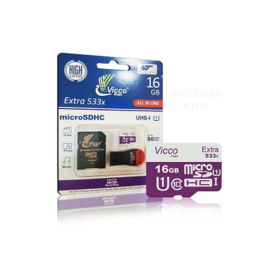 کارت حافظه میکرو اس دی 16 گیگ کلاس 10 مارک Vicco ویژه راه اندازی رسپبری پای