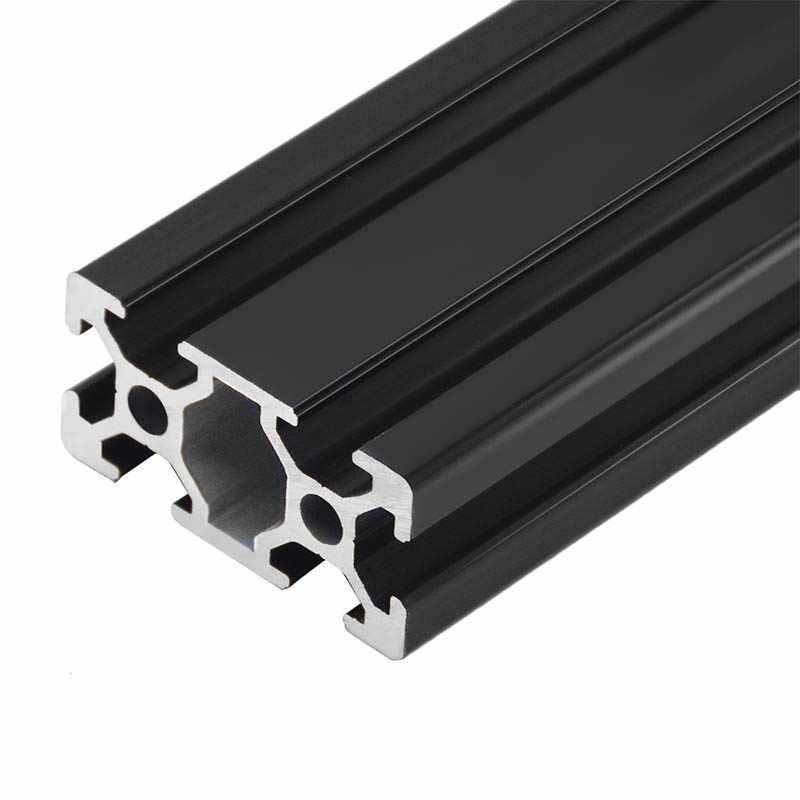پروفیل آلومینیومی شیاردار 60*30 با آنودایز مشکی