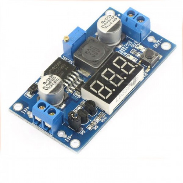 ماژول LM2577 با نمایشگر ولتاژ ورودی و خروجی