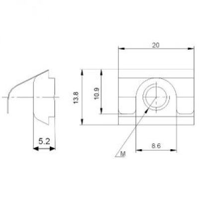 مهره تی (T) تخت فنری پروفیل مناسب برای اسلات 10 مدل 2001 (جنس استیل و روکش روی)