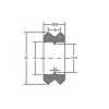 چرخ V شکل استیل قطر داخلی 16mm، قطر خارجی 24mm و عرض 10.3mm بدون بلبرینگ