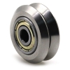 چرخ هرزگرد V شکل قطر داخلی 5.1mm، قطر خارجی 24.4mm و عرض 10.2mm با بلبرینگ