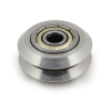 چرخ هرزگرد V شکل قطر داخلی 5.1mm، قطر خارجی 24.4mm و عرض 10.2mm با بلبرینگ