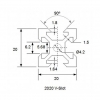 پروفیل آلومینیومی شیاردار 20*20 (V-SLOT)