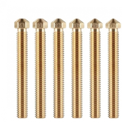 نازل هات اند برنجی پرینتر سه بعدی Brass Volcano Super Nozzle مناسب برای فیلامنت 1.75 با قطرهای مختلف